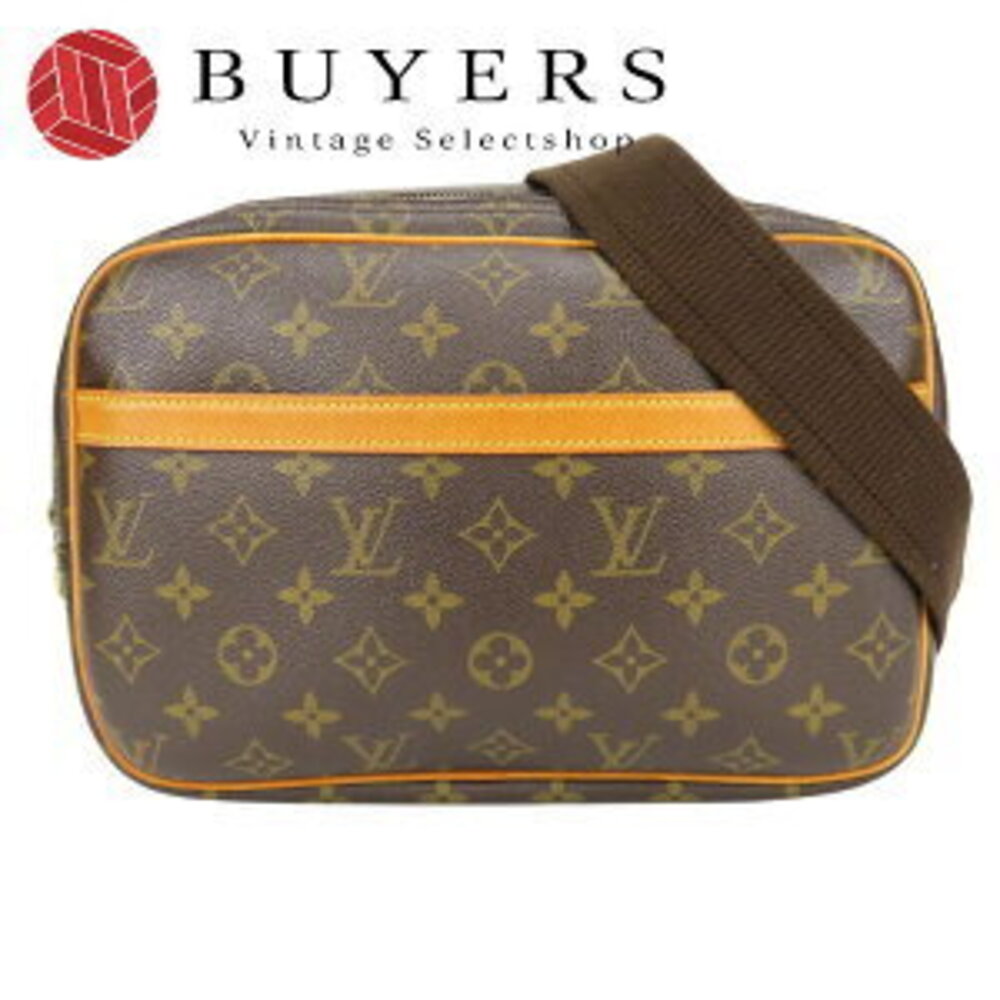 Louis Vuitton Reporter Shoulder Bag Monogram Leather Brown Crossbody